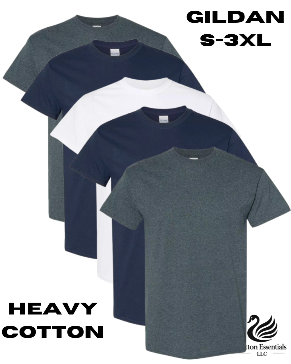 Gildan (5-pack) Bulk Solid Heavy Cotton Short Sleeve Blank Men T-Shirt S-3XL gallery