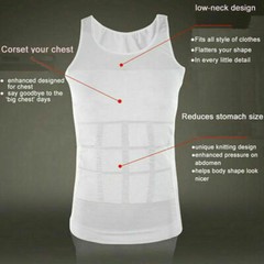 New Men’s Slimming Body Shaper Compression T-Shirt Round Neck Short Sleeve Top