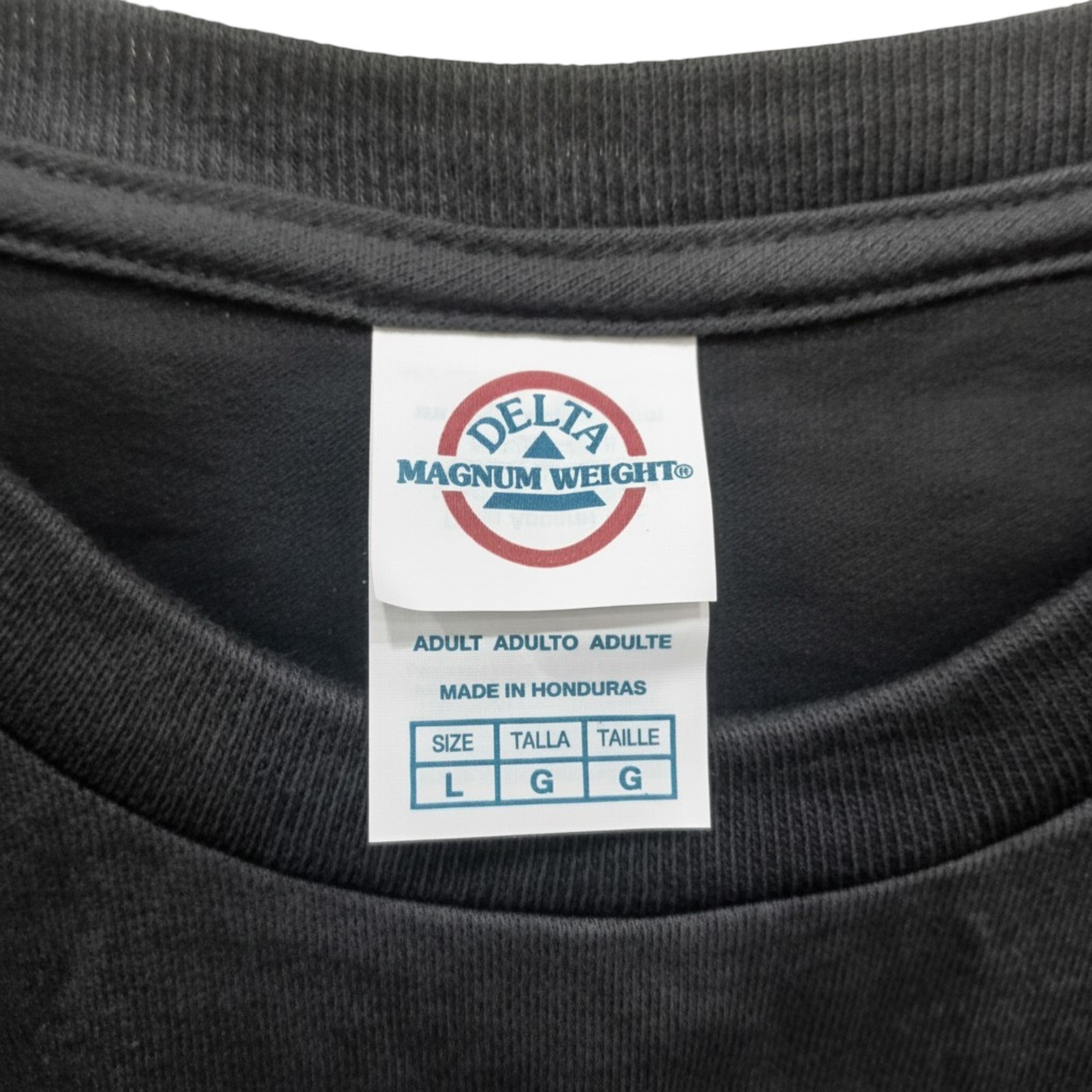 5 PK Delta Magnum Weight Black Pocket T-Shirts Adult Large Preshrunk Cotton gallery