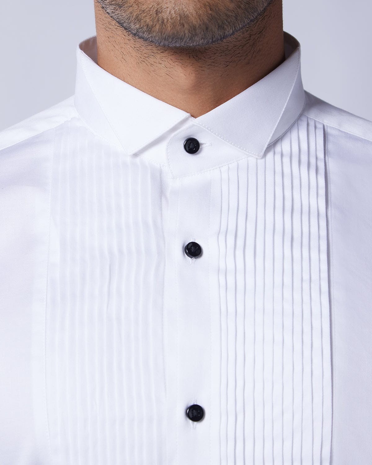Classic White Pleated Tuxedo Shirt for Men – Formal Wedding & Black Tie Dress Sh gallery