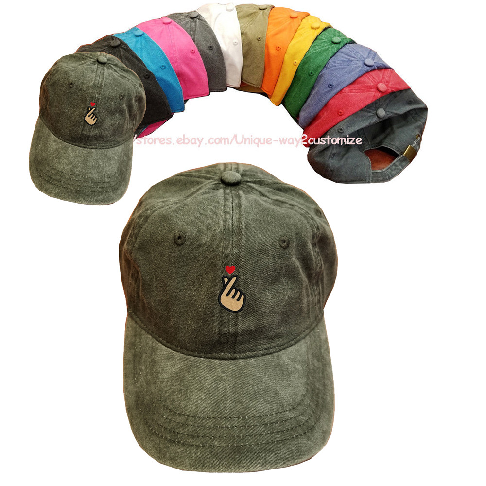 Korean KPOP Love Dad Hat Finger Heart baseball cotton cap hat You Choose Color! gallery