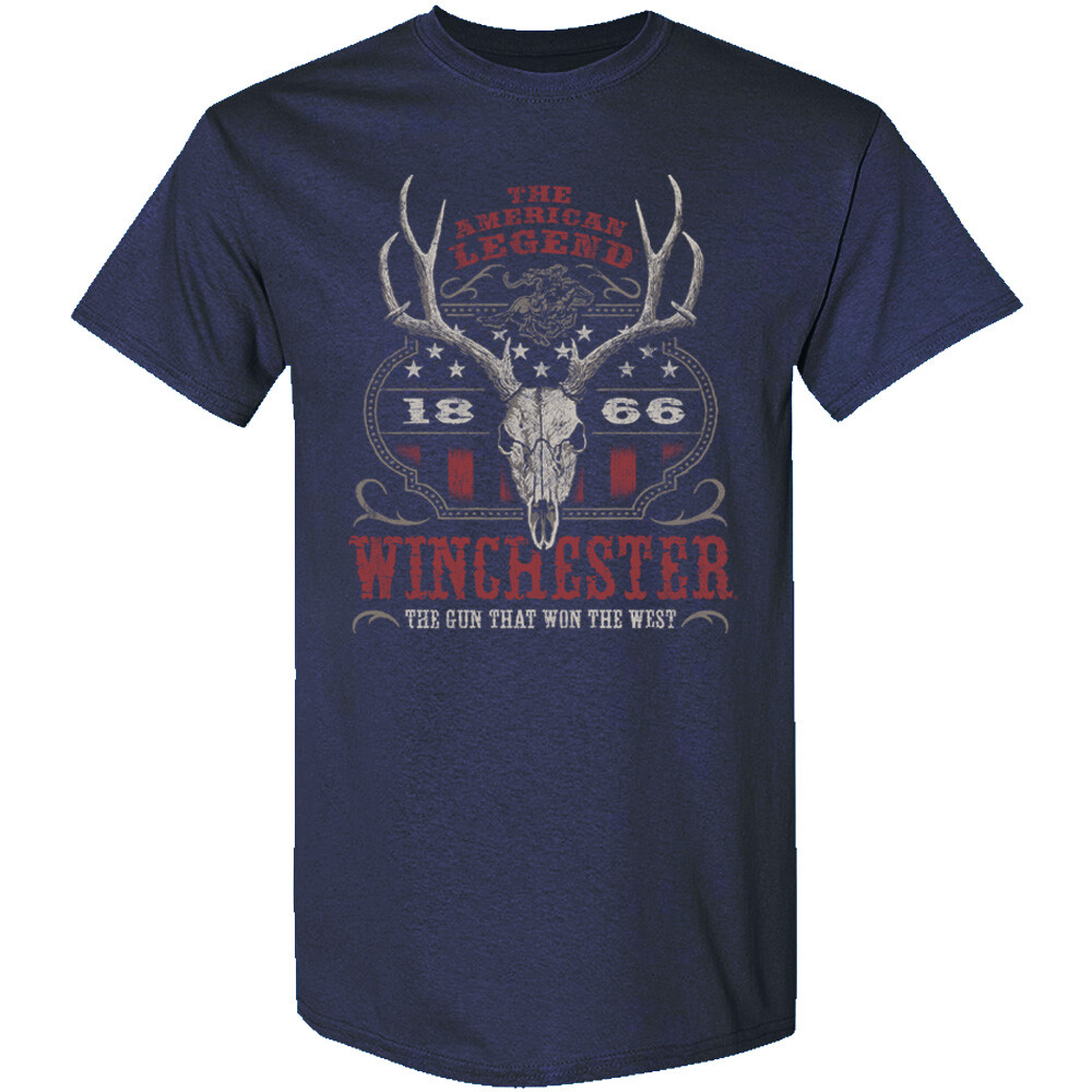 Winchester Classic - Western Flag Deer Skull - Mens Graphic T-Shirt gallery