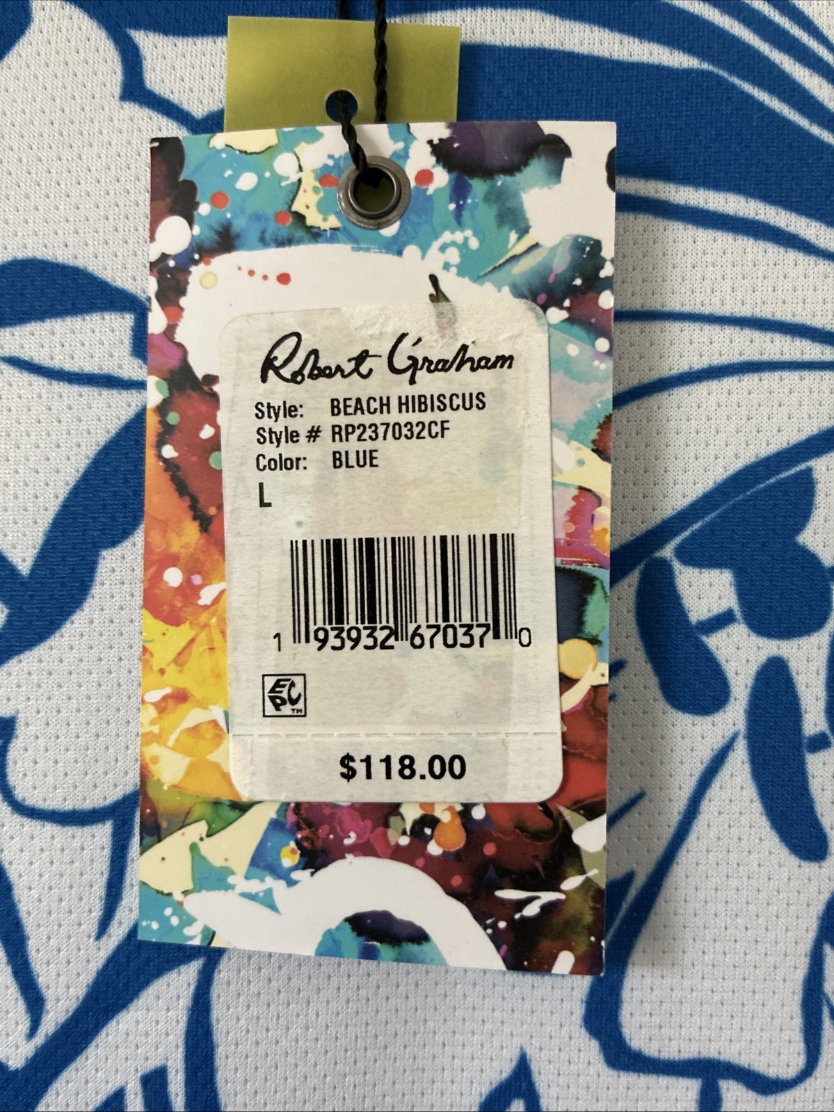 Robert Graham Floral Paisley Short Sleeve T-Shirt L $118 NEW with Tags gallery