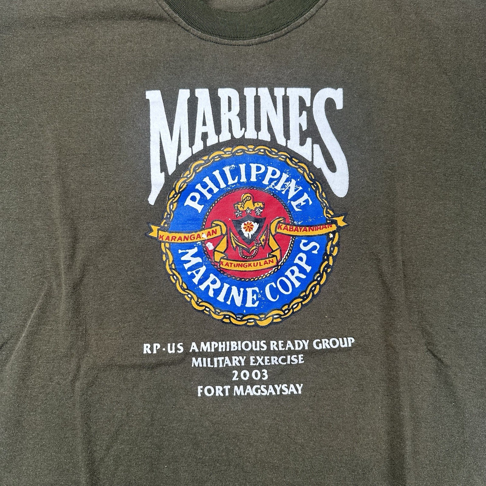 Vintage Marines T Shirt Usmc Philippines Olive T Shirt Green gallery