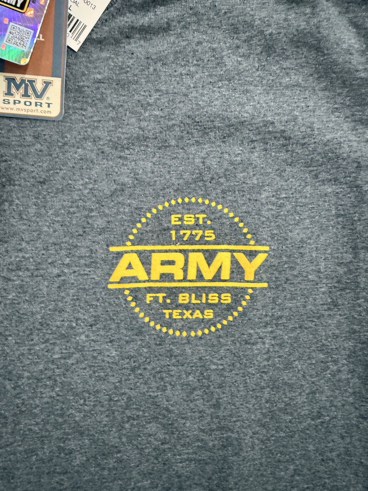 “United States Army Ft Bliss, TX 1775” Double Sided Gray T Shirt - Sz XL - NWT! gallery