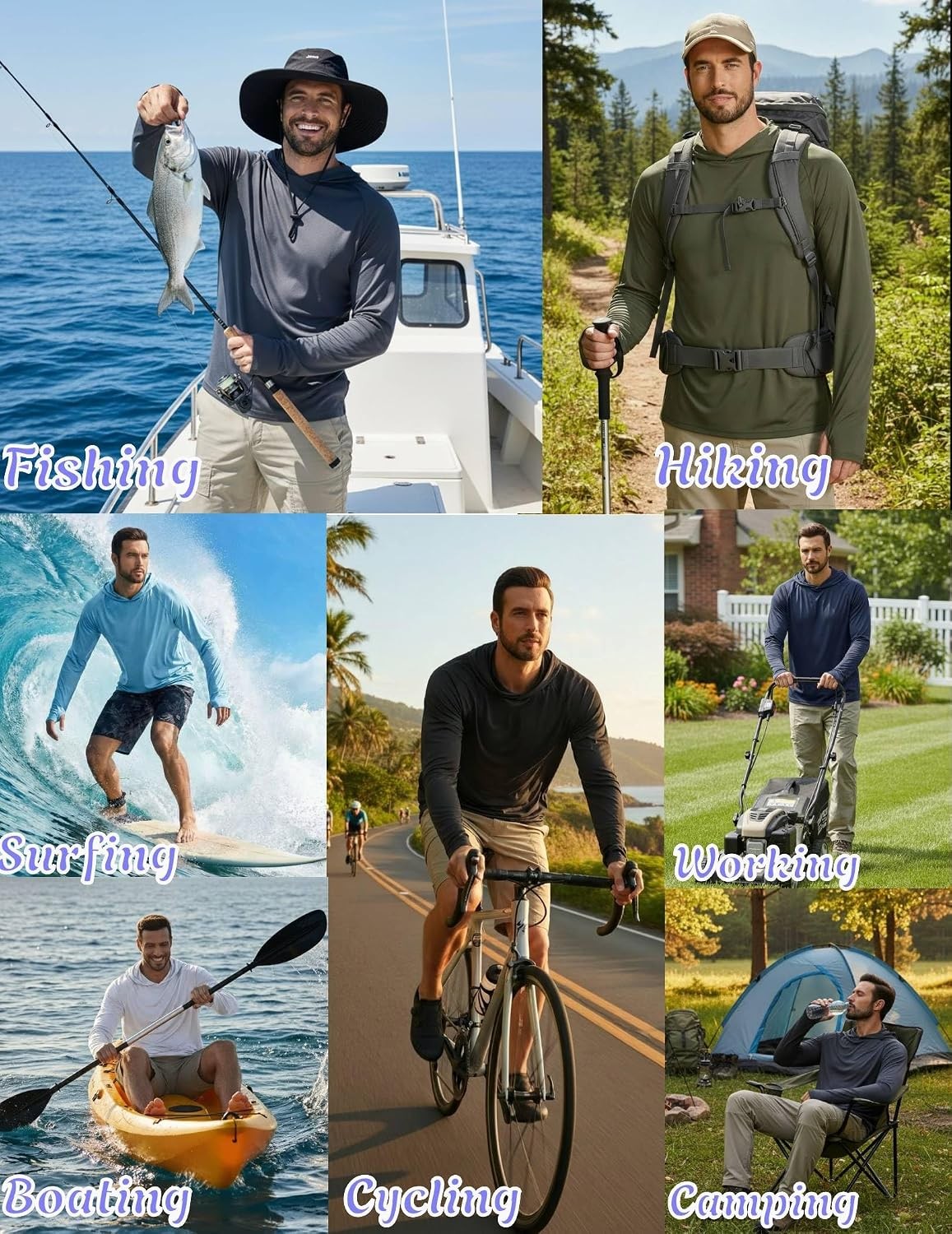 COOFANDY Men's UPF 50+ Sun Shirt Long Sleeve Fishing Shirt UV Protection Hoodie gallery