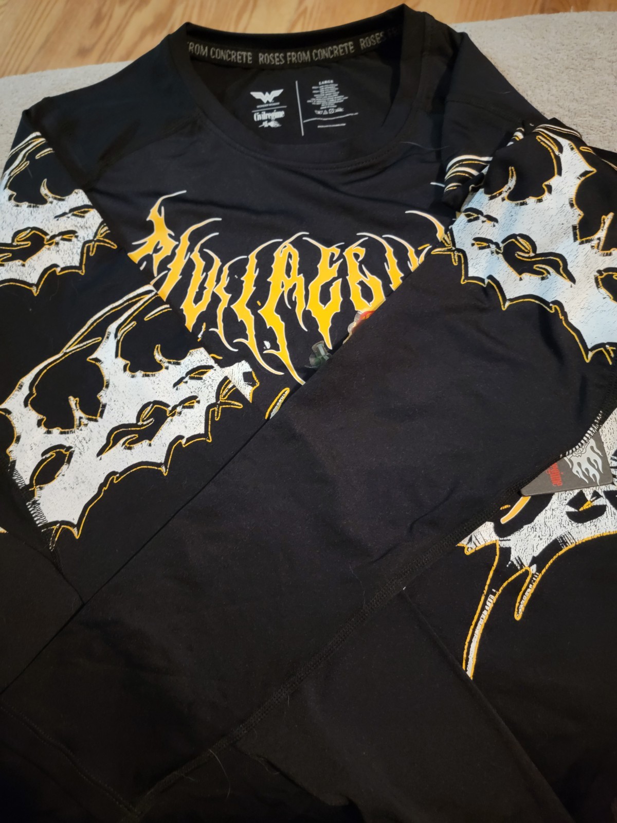 Civil Regime Black Cotton Men's Wonder Woman Graphic Logo T-Shirt Crew L/S L gallery