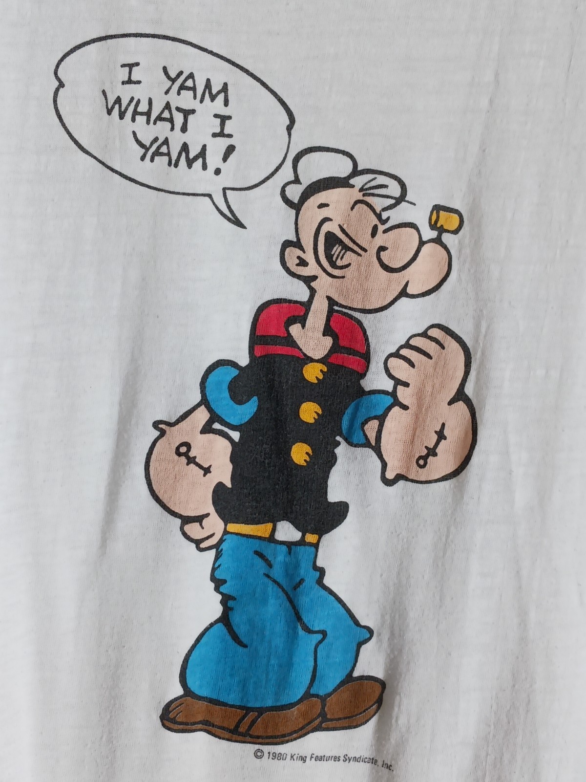 Vintage Popeye rare 1980 t-shirt King Features “I Yam What I Yam”