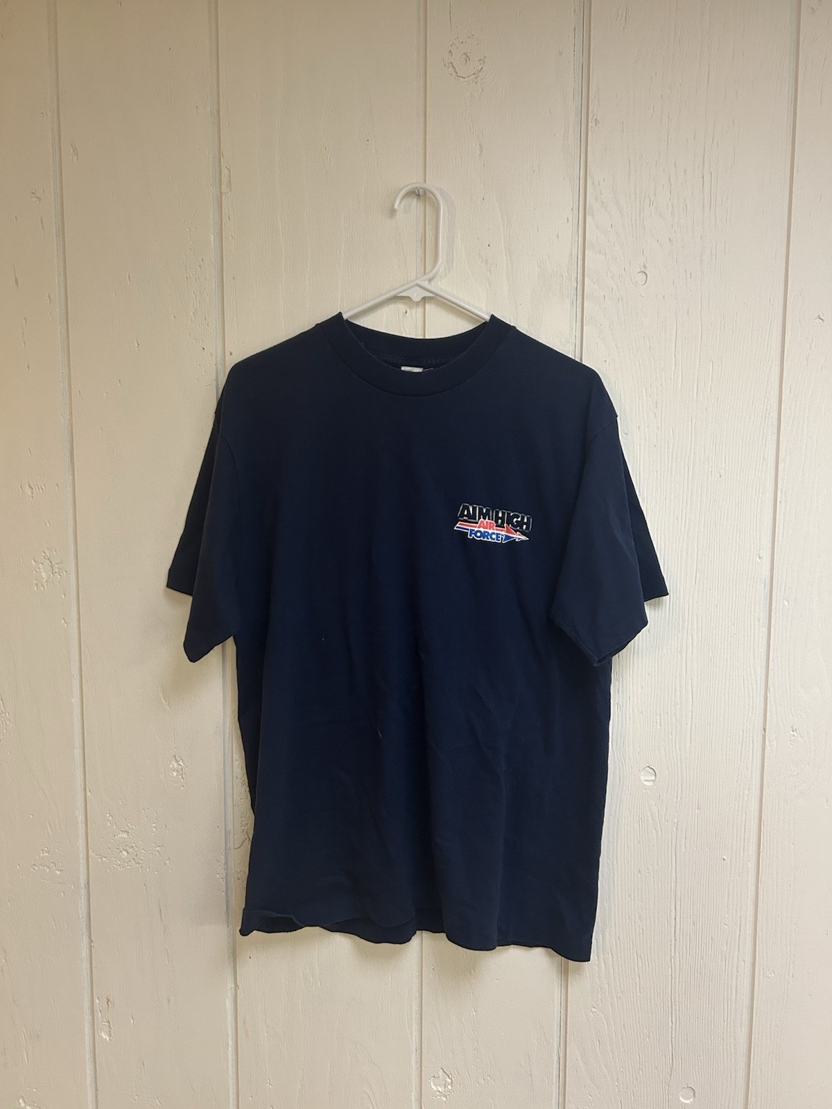 VINTAGE US Air Force Shirt Adult Extra Large Blue Single Stitch Military Mens L