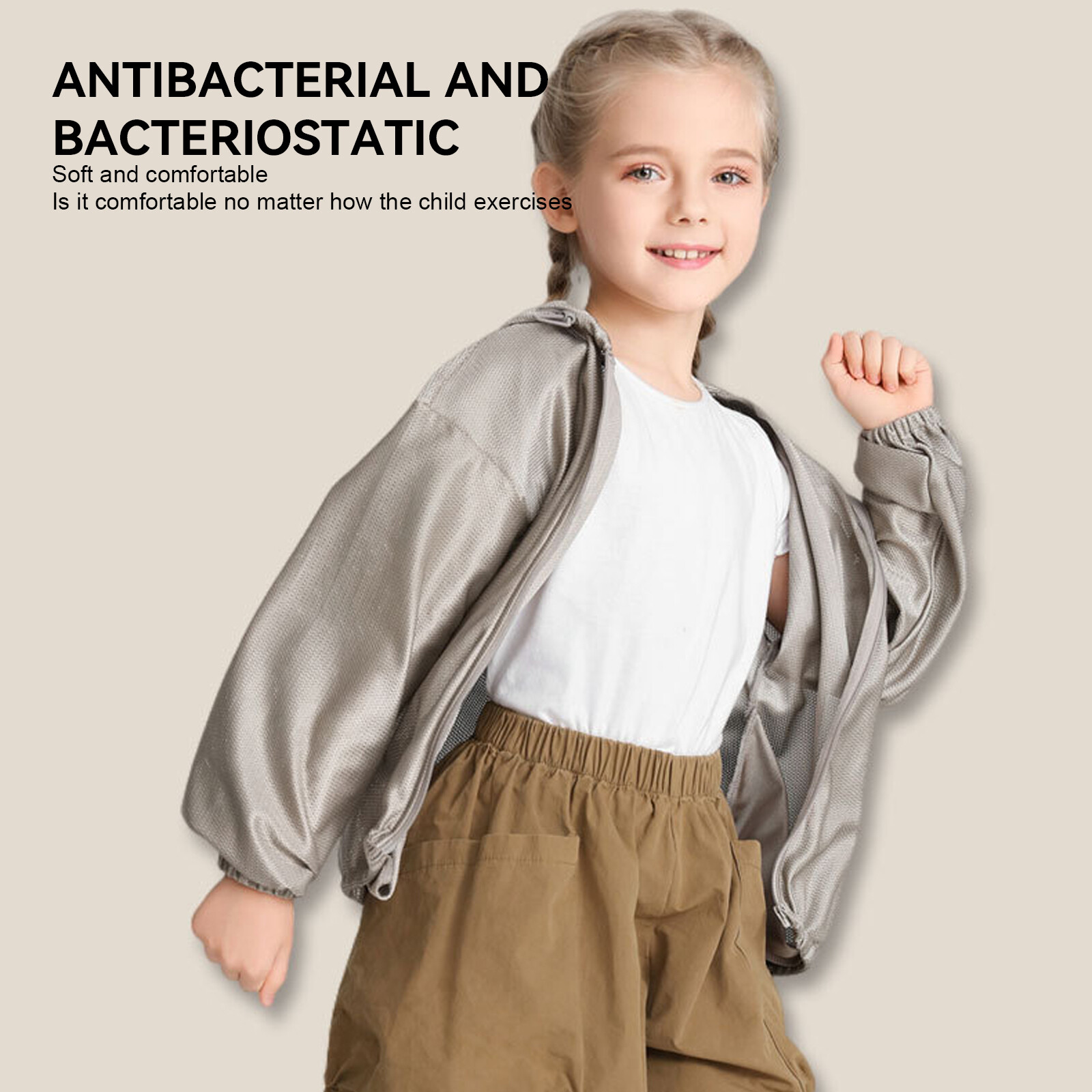 Kids EMF EMI Shielding Anti-Radiation 100% Silver Fiber Clothes Tops Coat Hoodie gallery