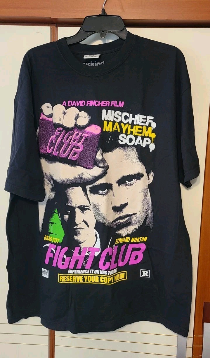 Fight Club Brad Pitt Rucking Fotten Movie Retro T-Shirt Shirt L Large gallery