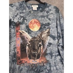 David Behrens Hallowed Harmony Black Hills T-Shirt Wolf Eagle Tie Dye XL