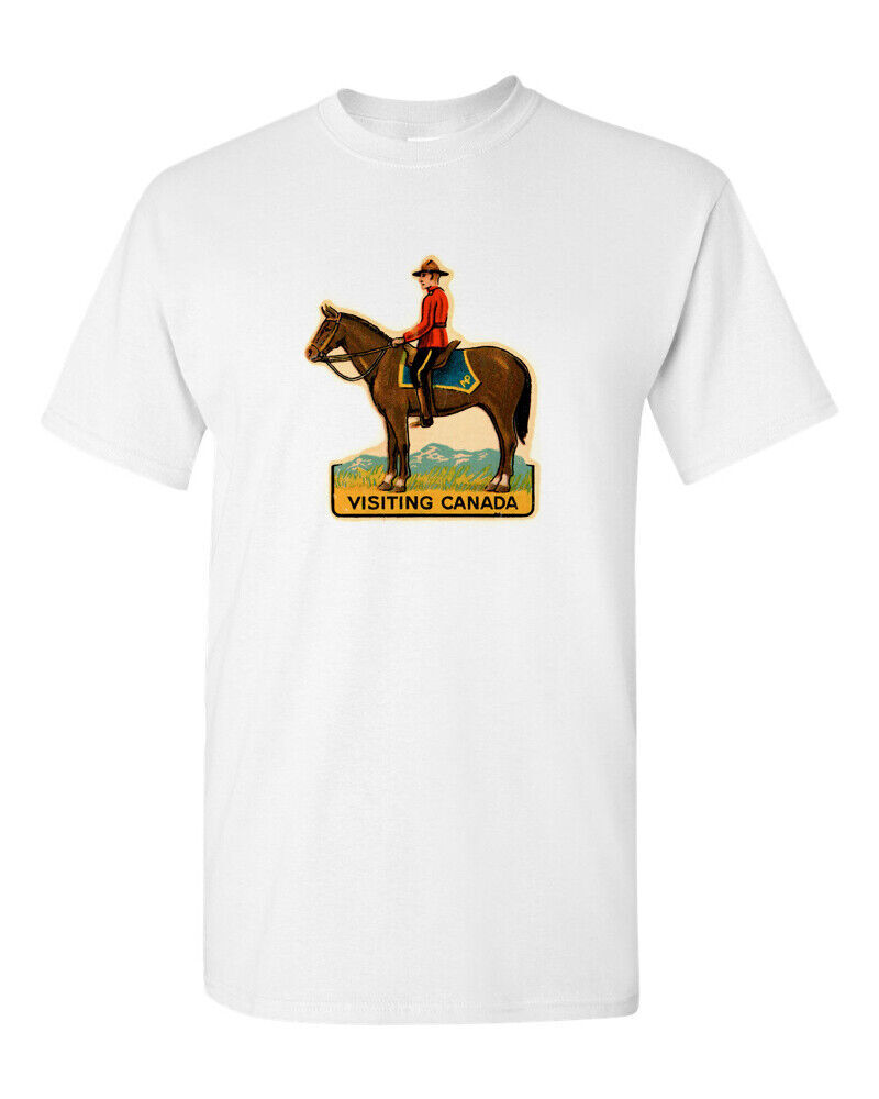 T Shirt Vtg Travel Art Cotton Tourist Retro Vacation Visiting Canada Mountie gallery
