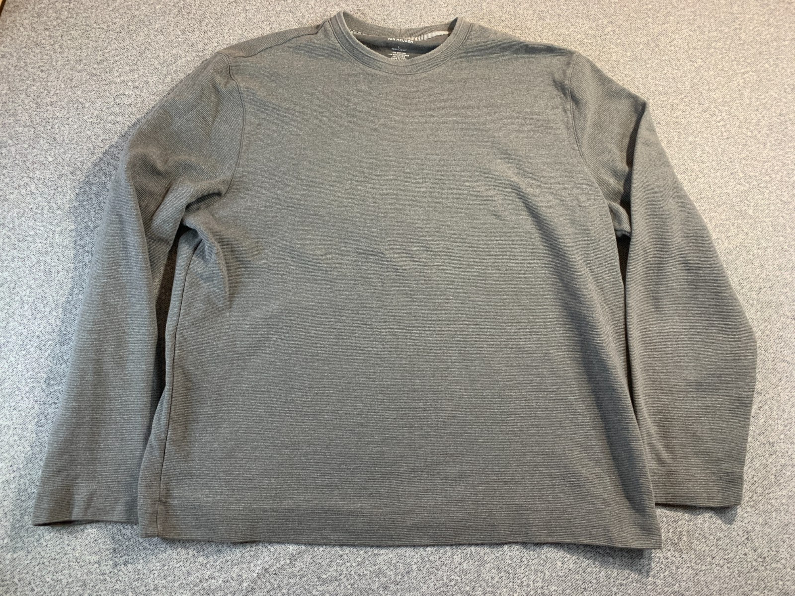 Van Heusen Essential Top Men's Large Gray Cotton Blend Regular Fit Long Sleeve gallery