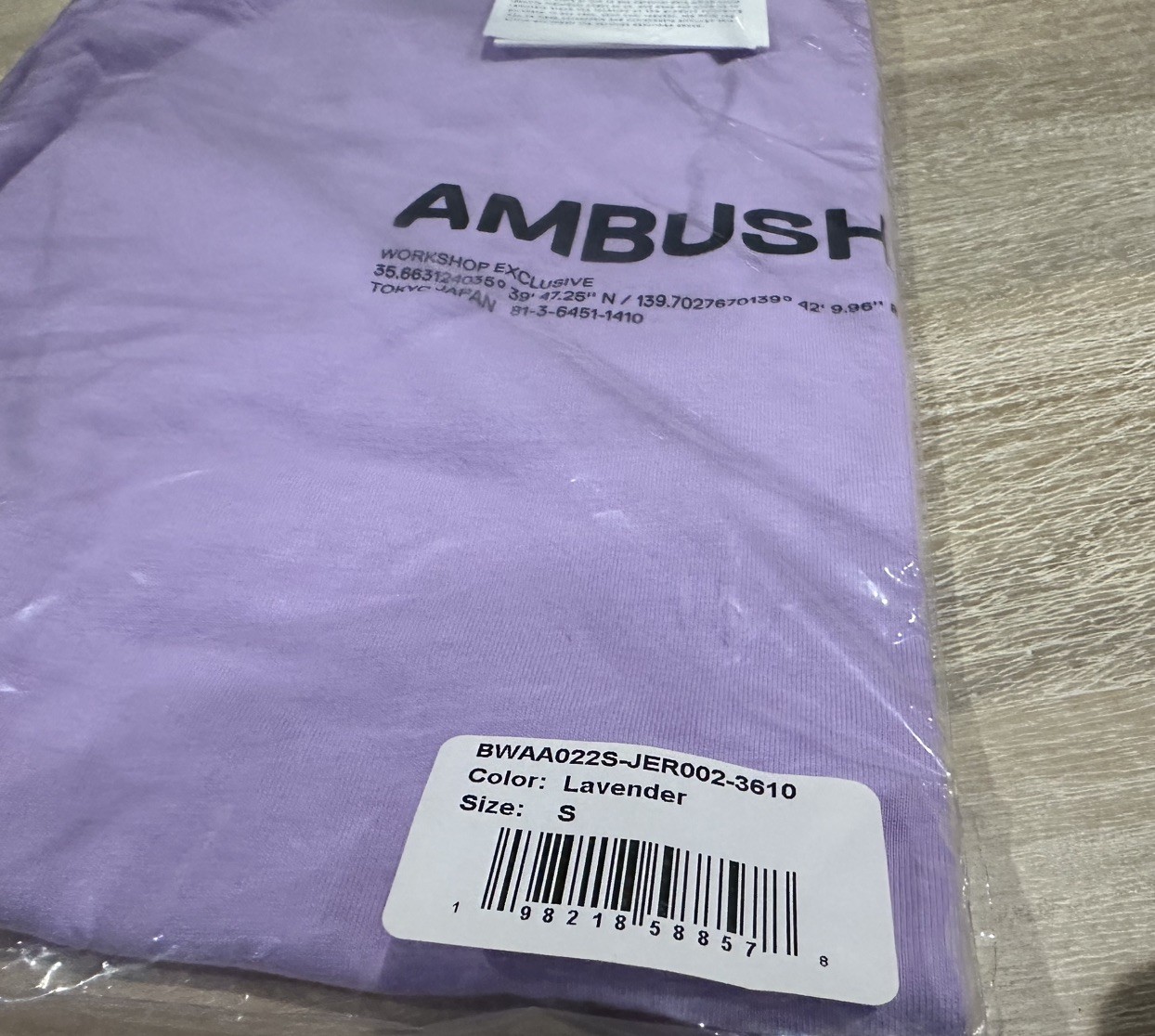 Ambush Jersey Workshop Shirt Lavender Size Small S NWT Retail $250 gallery