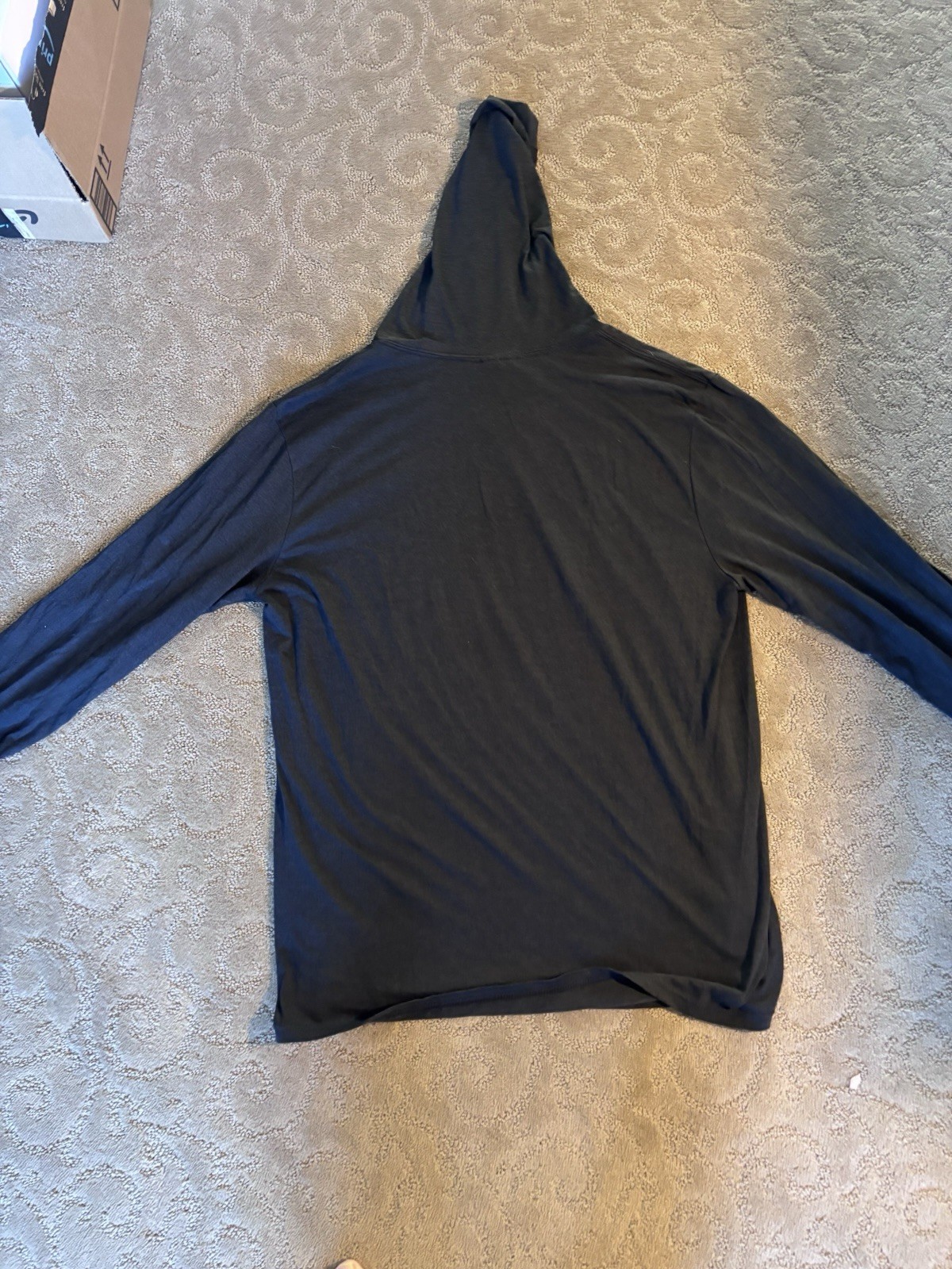 Long Sleeve Hooded T-Shirt, Men’s Size Extra Large, Dark, Navy Blue In Color gallery