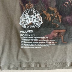 Dare Sport Wolves Forever Graphic Tee Oversized Streetwear Brown L Goth Grunge