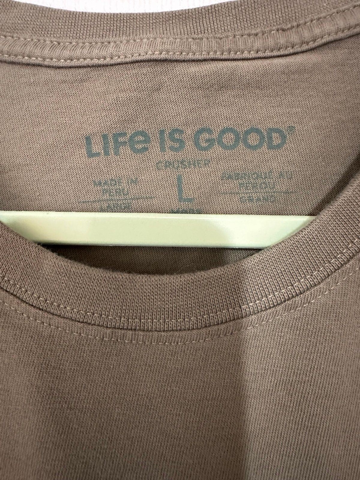 Life Is Good Mens M Green Crusher T-Shirt Patriotic USA Flag Fishing Pole NWOT L gallery