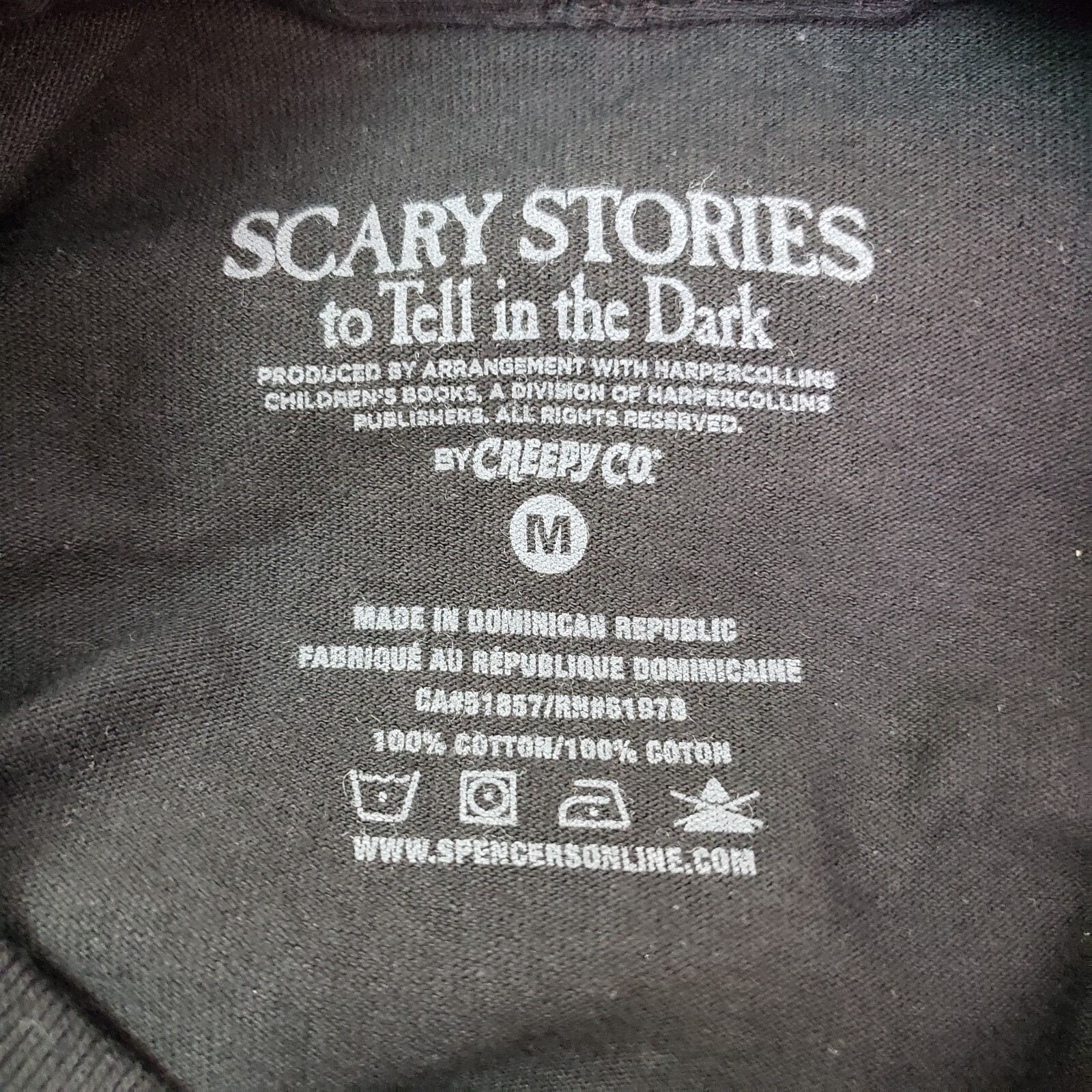 Spencers Scary Stories Adult Size M Black Halloween Short Sleeve Graphic T-Shirt gallery