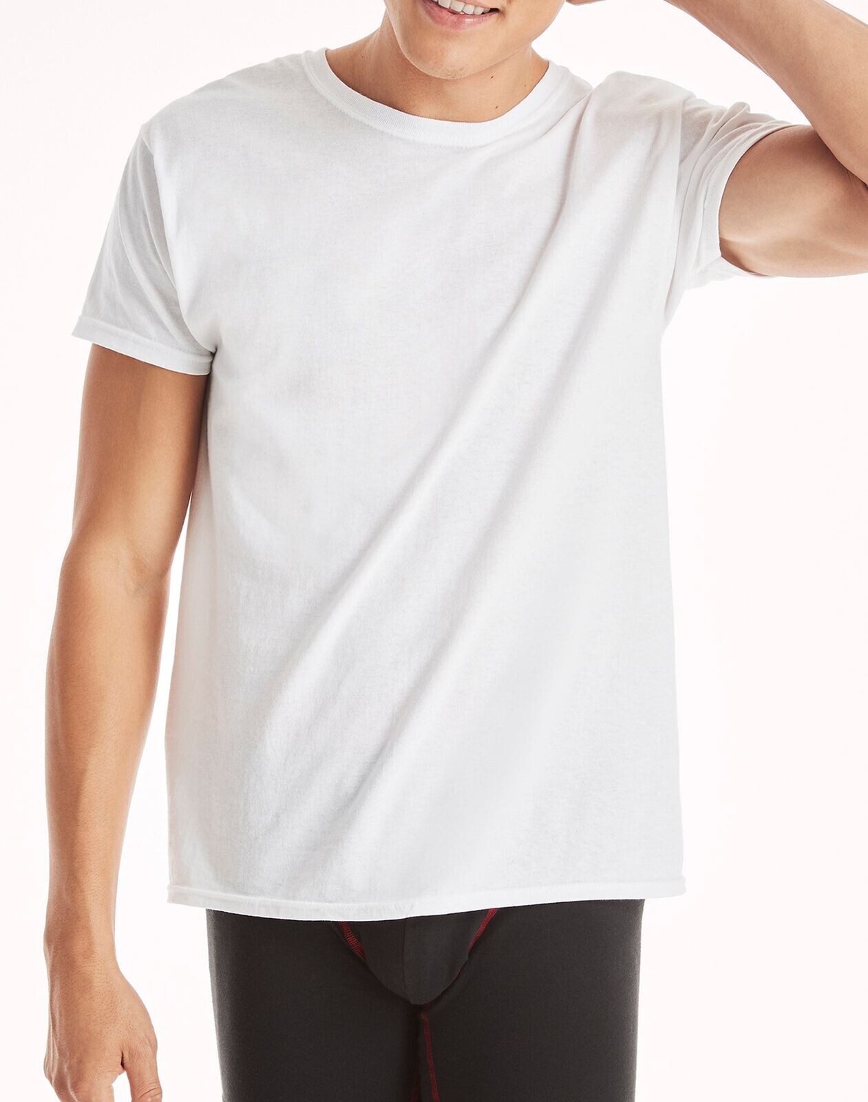 Hanes 10-Pack Men Tee T-Shirt ComfortSoft White Crewneck Undershirt Short Sleeve gallery