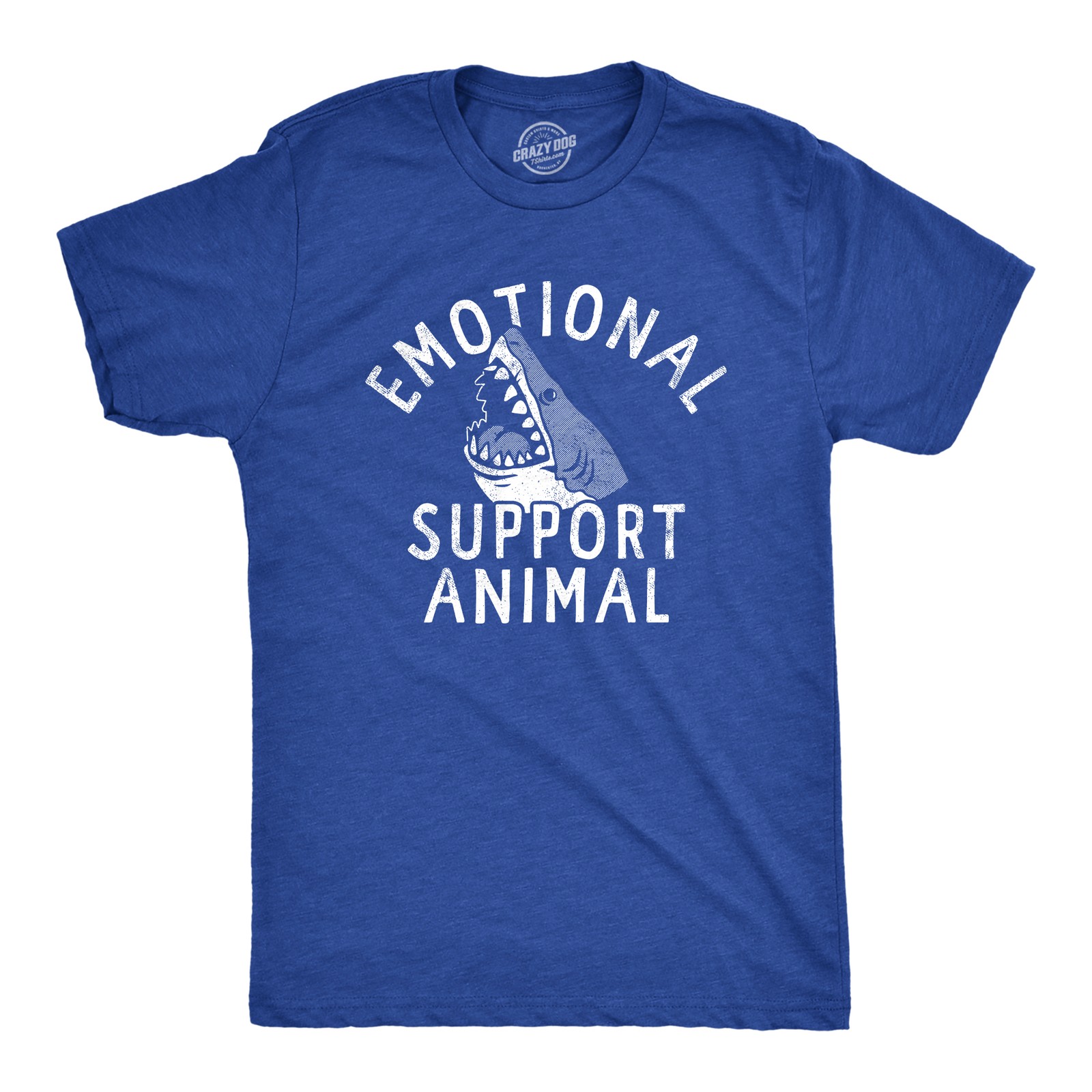 Mens Emotional Support Animal T Shirt Funny Scary Shark Attack Joke Tee for Guys gallery