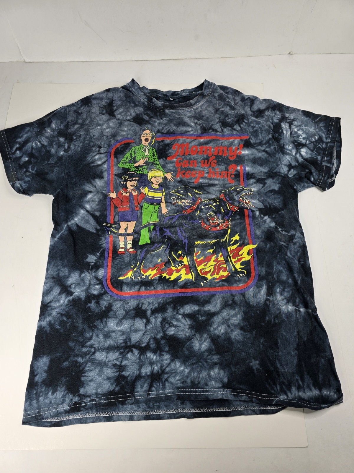 Steven Rhodes Mommy! Can We Keep Him Graphic Tie Dye Black T-Shirt Unisex/Mens M gallery