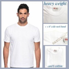 BYC 3 Pack Men 100% Premium Cotton Heavy Weight Crew Solid Short Sleeve T-Shirt