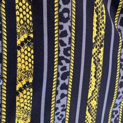 Stretch Drill Clothing Animal Print Mens Dress Shirt Black Yellow Grey Size M