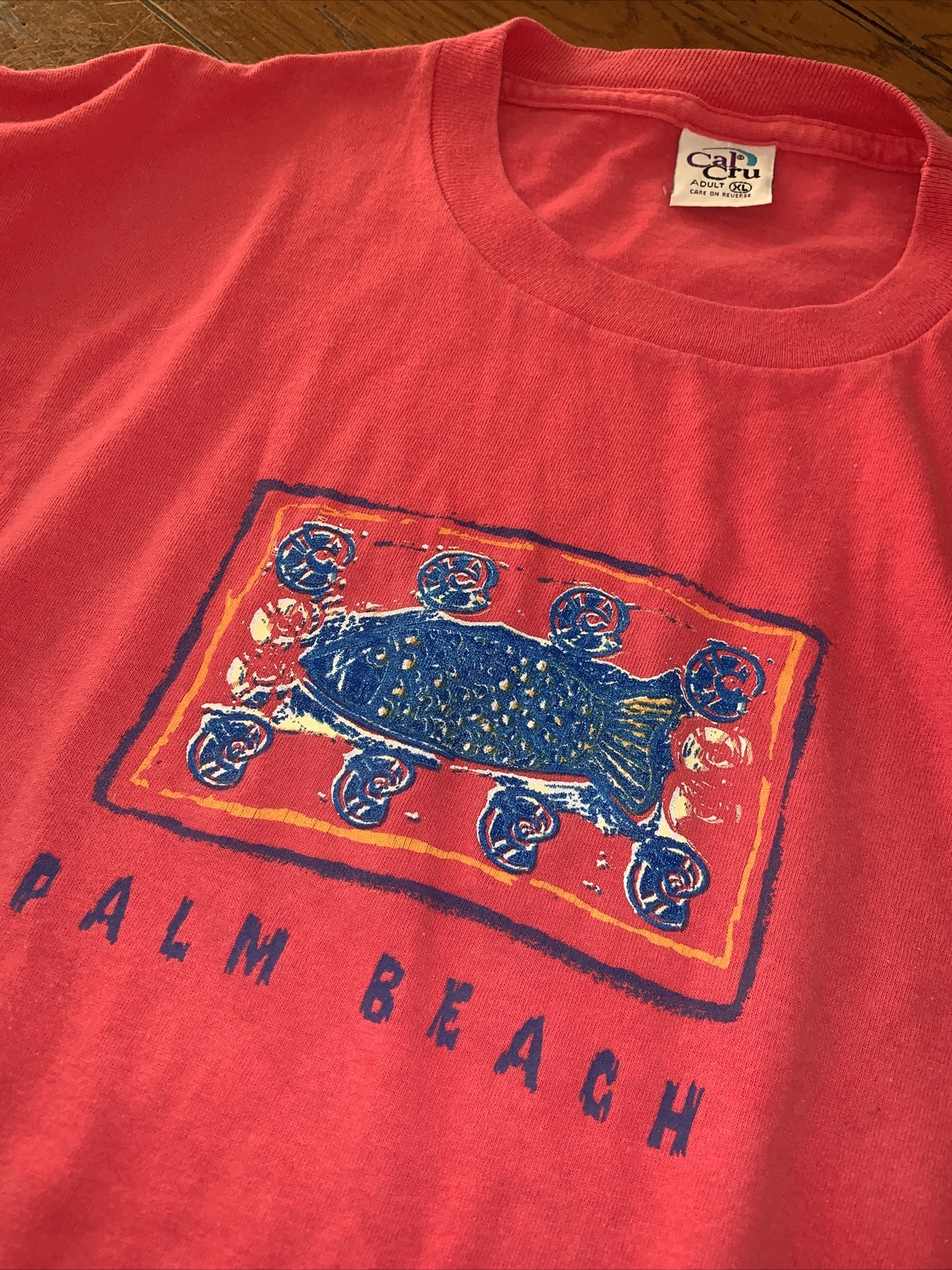 Vintage Graphic T-Shirt Florida Palm Beach XL Cal Cru Tag USA Retro Travel gallery