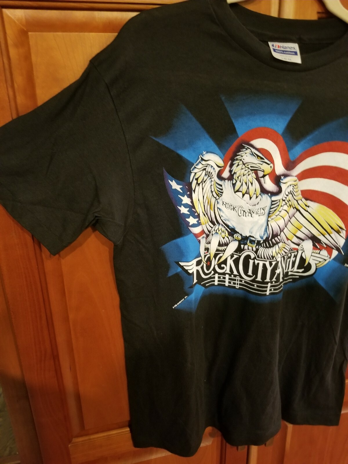 Vtg Johnny Depp Rock City Angels '88 RCA Shock USA Glam Metal Band Shirt L gallery