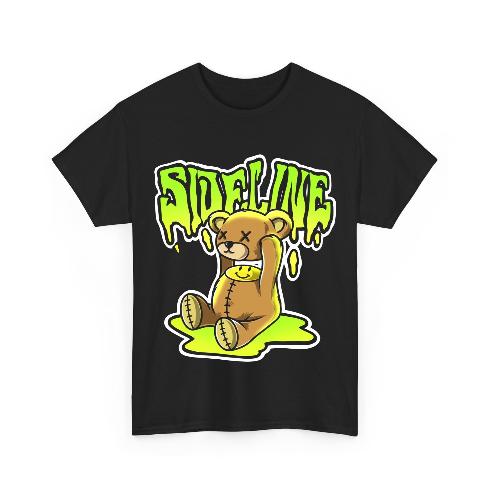 Sad Teddy Bear Green Slime Streetwear Graphic T-Shirt