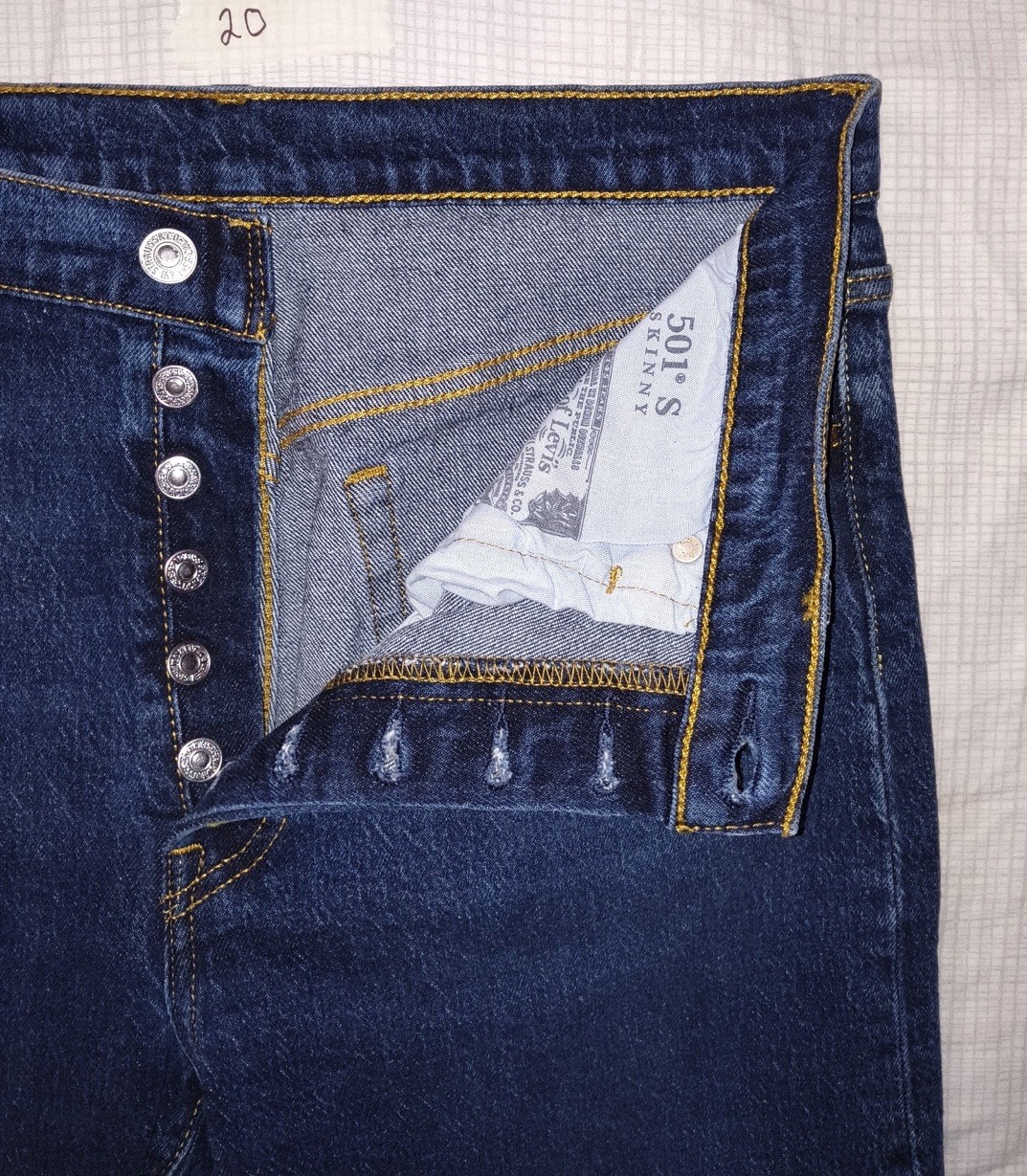 Levi's 501 Skinny Men’s Jean 32x30 Blue Denim size 32x30 gallery