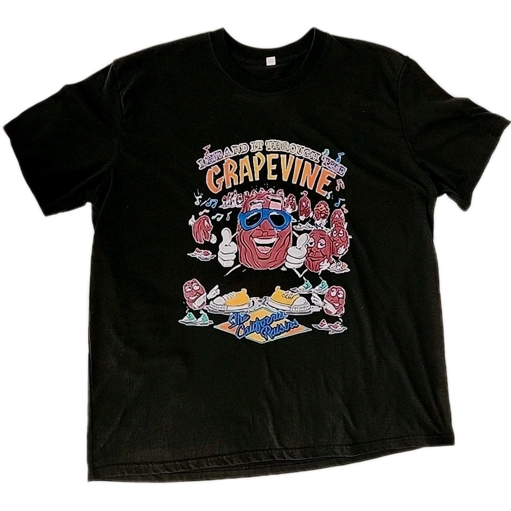 California Raisins "I Heard It Through The Grapevine" Men's 2XL Cotton Tee NWOT gallery