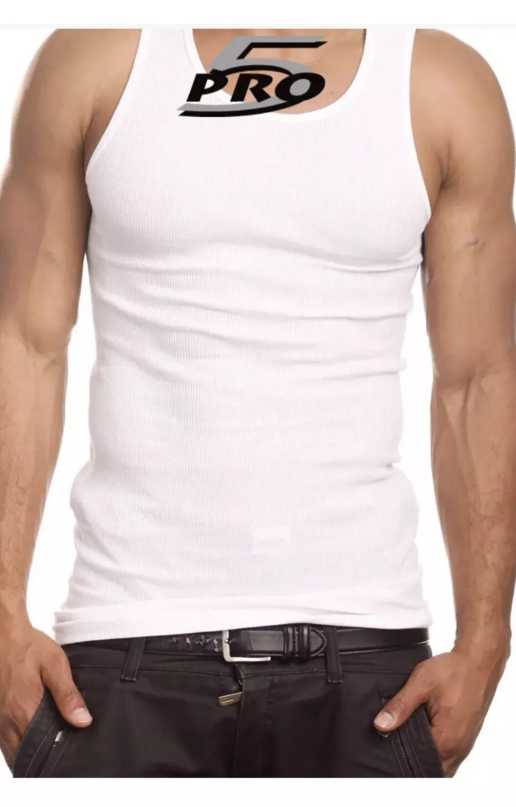 3-PACK PRO 5 MENS A-SHIRTS COTTON UNDER SHIRT WIFE BEATER S-5XL gallery