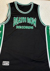 Official Death Row Records 2 Sided Jersey Green Leaf Sides Two Hip Hop Size M