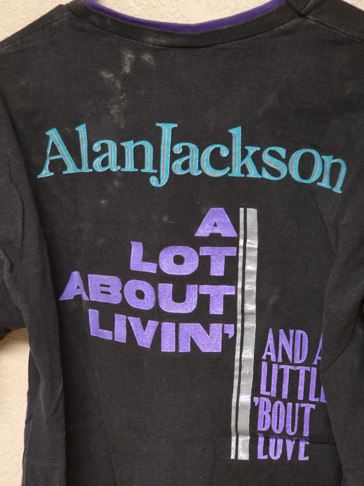 Vintage Alan Jackson On Tour Shirt 1992 "A Lot About Livin" Adult Large See Pics gallery