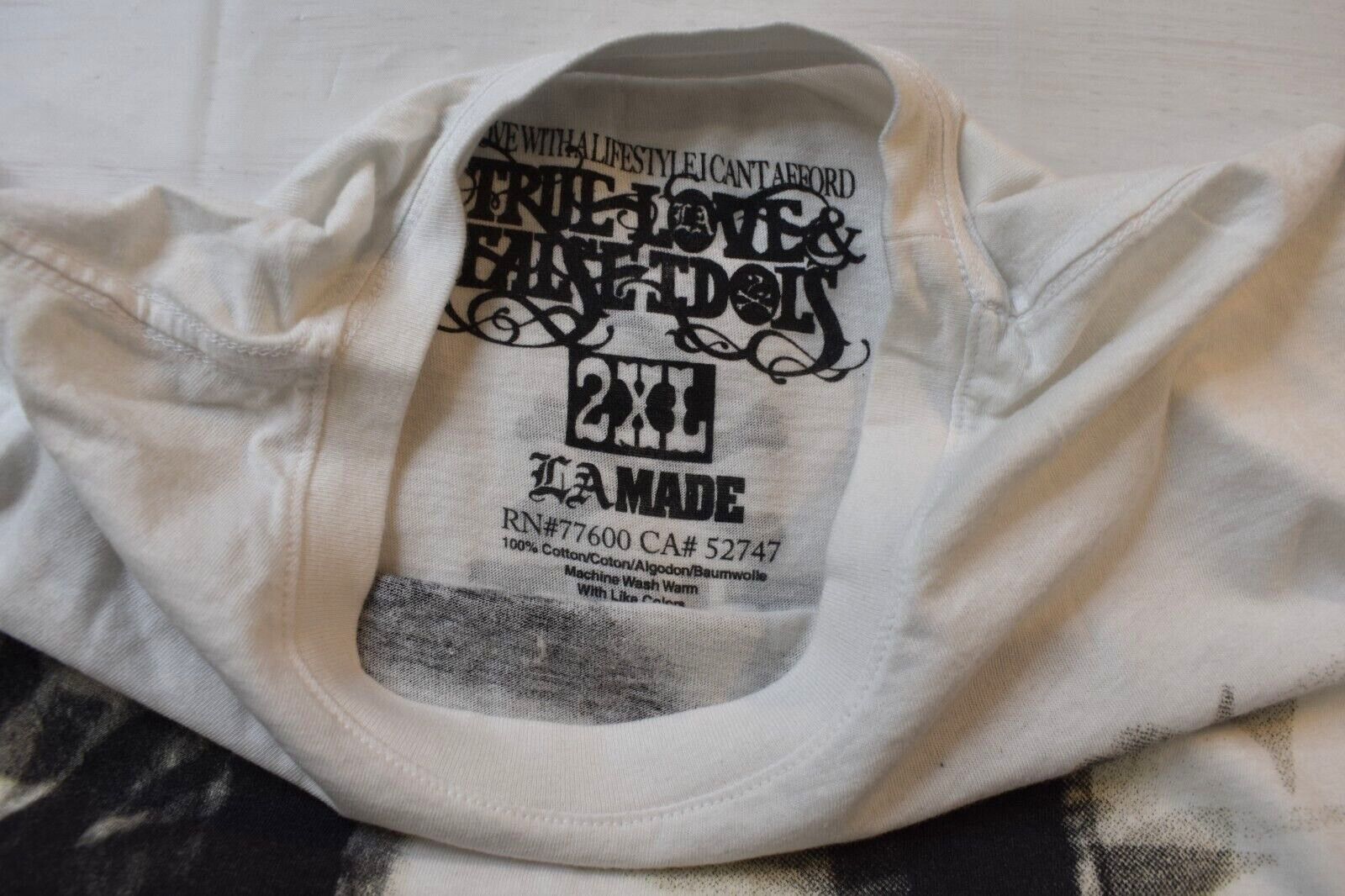 True Love False Idols Mens TLFI Black Letter White Shirt NWT 2XL gallery