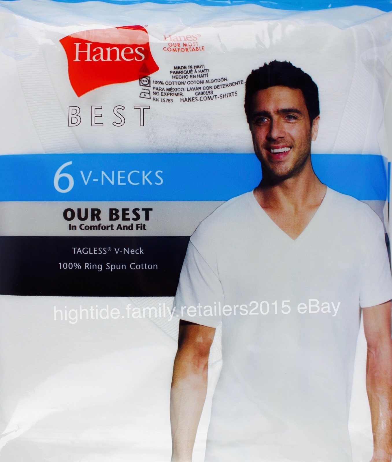Hanes Best Men’s V-Necks Tagless Undershirt Underwear T Shirt Tee White, 6 Pack