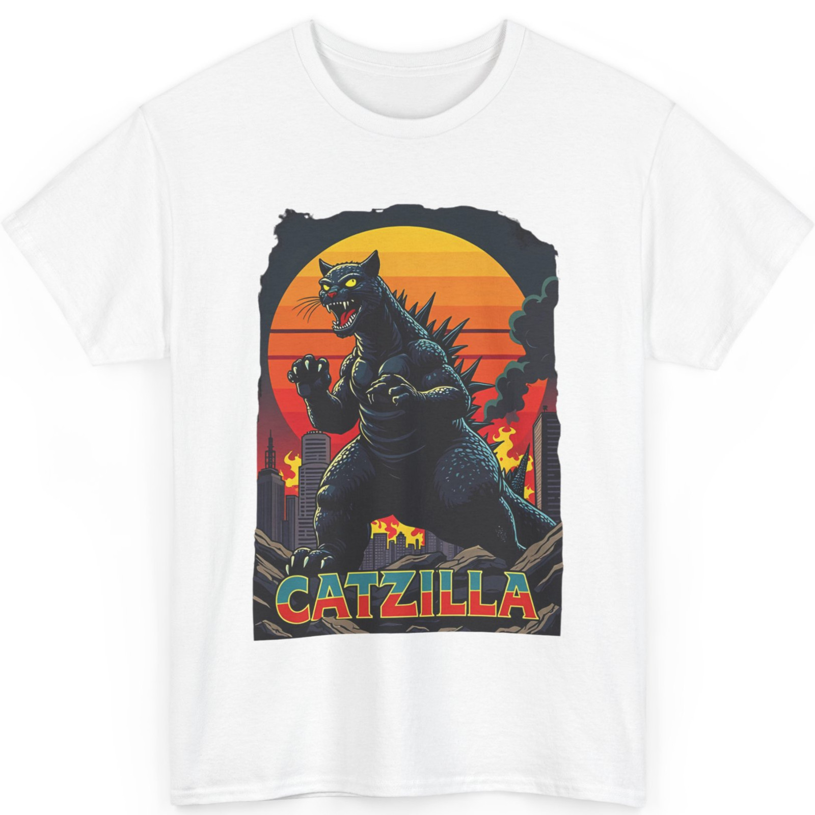 Catzilla Cat Japanese Art Funny Cat Gifts For Men Women Kid T-Shirt gallery