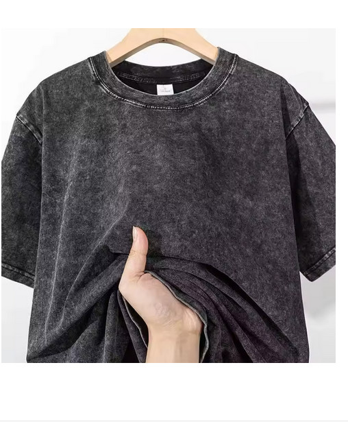 Men Heavy Cotton T-Shirt 230G Vintage Washed Oversized Streetwear Tee gallery