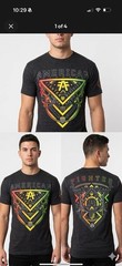AMERICAN FIGHTER Heather Black ALBERTA Athletic Graphic T-shirt NWT