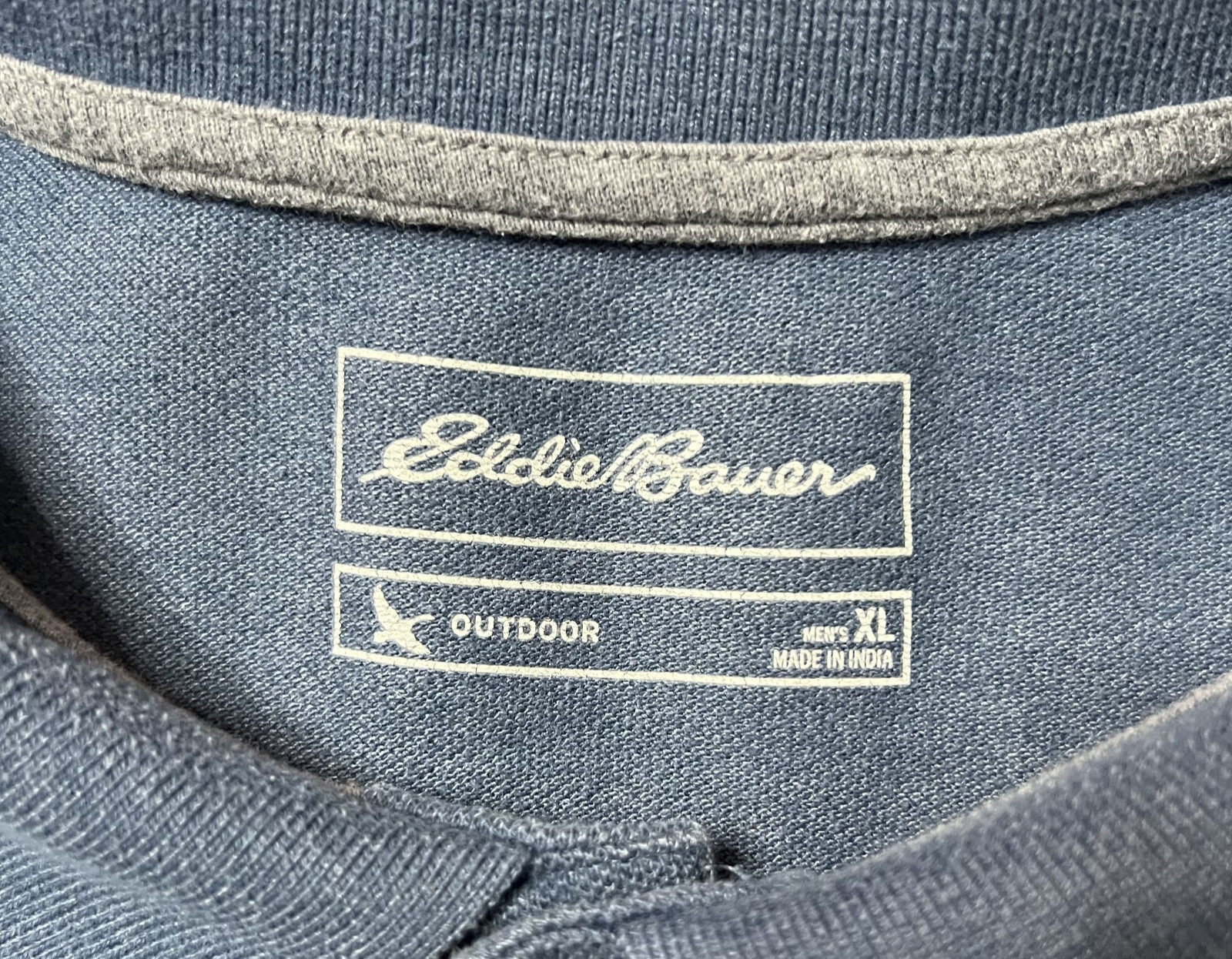 Eddie Bauer Mens XL Henley Long Sleeve Blue Pocket Cotton Shirt Slate Outdoor gallery