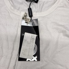 Dolce & Gabbana Text Logo Graphic Long Sleeve Full Zip T-Shirt White Size Large