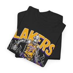 Retro Hoops Skeleton Baller Number 23 Fire Graphic Tee Black Streetwear