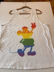 Disney Inspired Mickey Mouse Pride XL Rainbow Graphic Tank Top Beach Cover Up