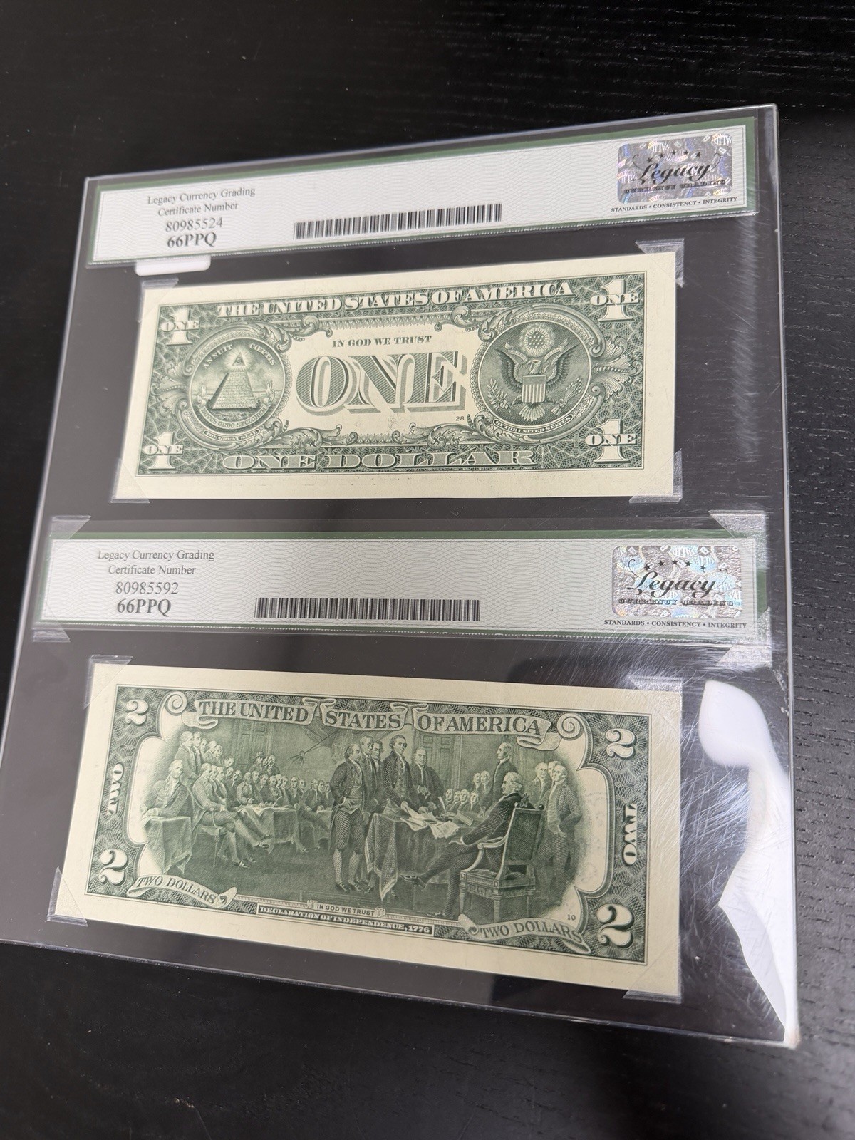 2017A $1 & $2 FRN – Boston Semiquincentennial FDOI World Stamp Show Legacy 66PPQ