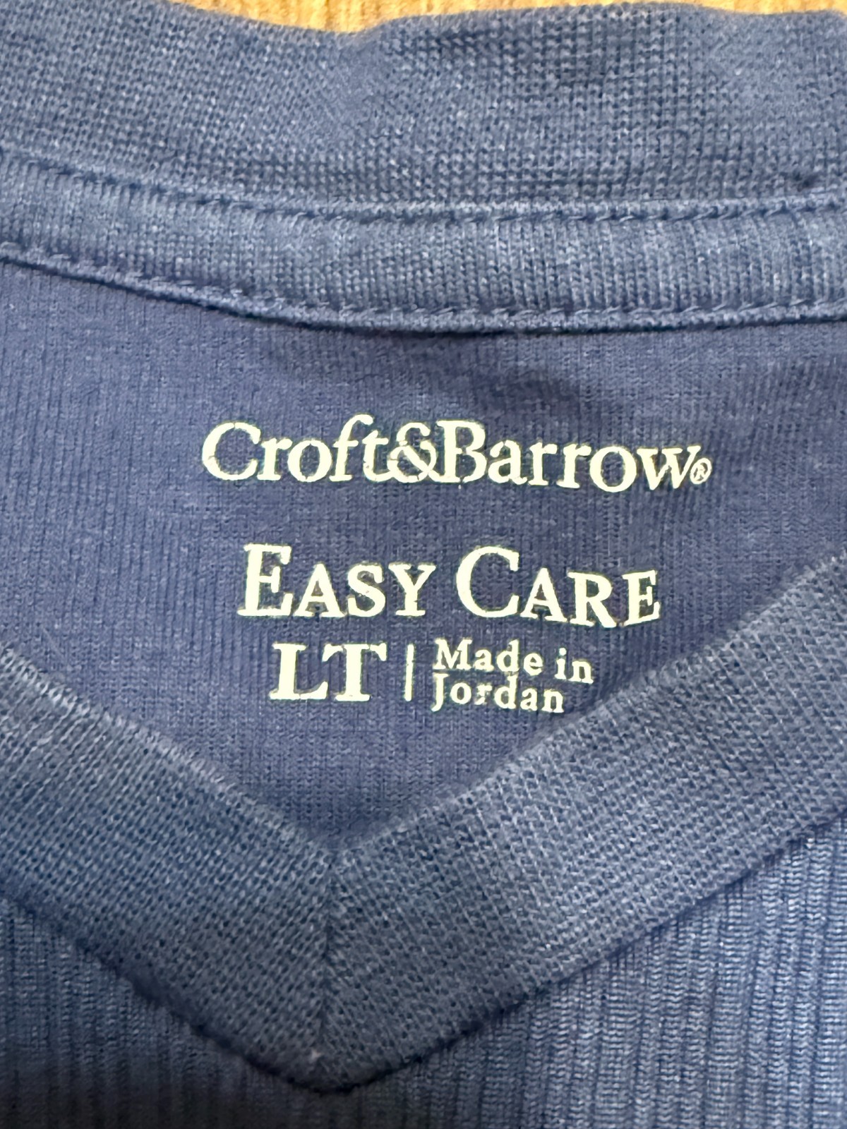 Croft & Barrow Shirt Men's Size Large Tall, Blue, V-neck, Easy Care gallery