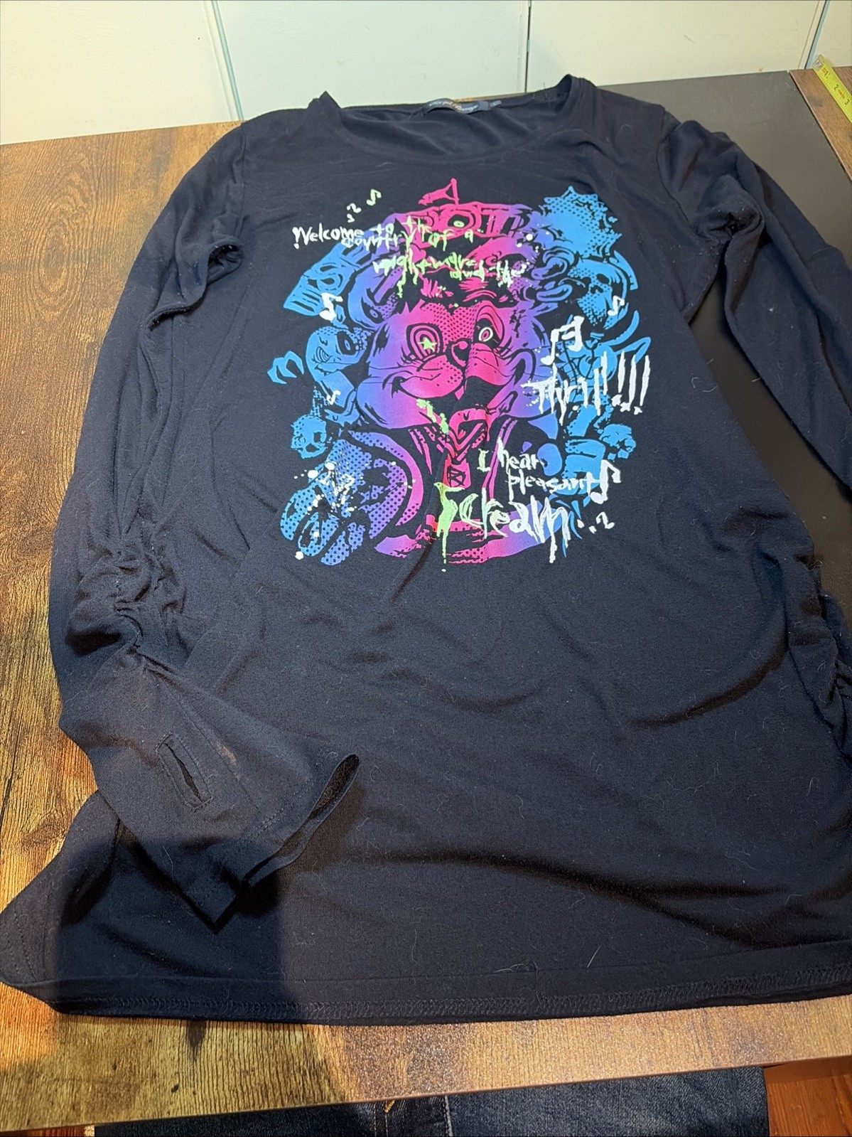 SexPot Revenge Black Long Sleeve Sleeve Thumb Holes Shirt J-Fashion Vkei RARE gallery