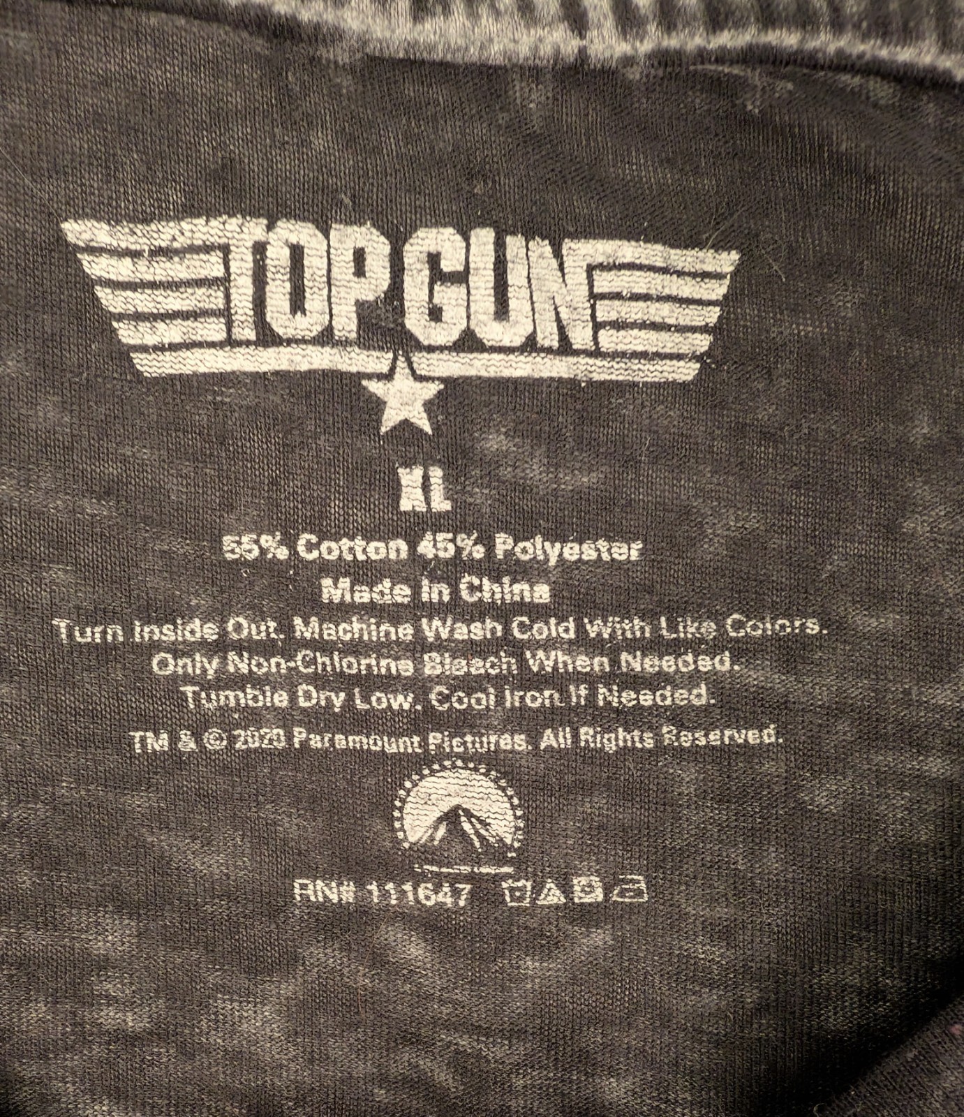 Top Gun Retro Graphic T-shirt XL VTG Inspo Black Distressed Sheer Grunge 80s gallery