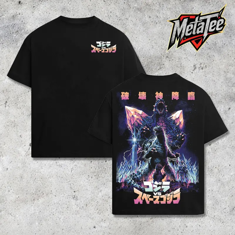 Godzilla vs SpaceGodzilla Vintage Graphic Tee Streetwear T-Shirt gallery